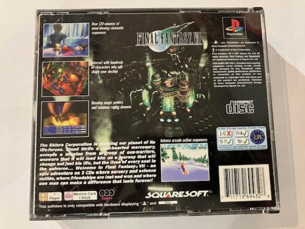 Final Fantasy VII käytetty (PS1) Black Label CIB - Image 2