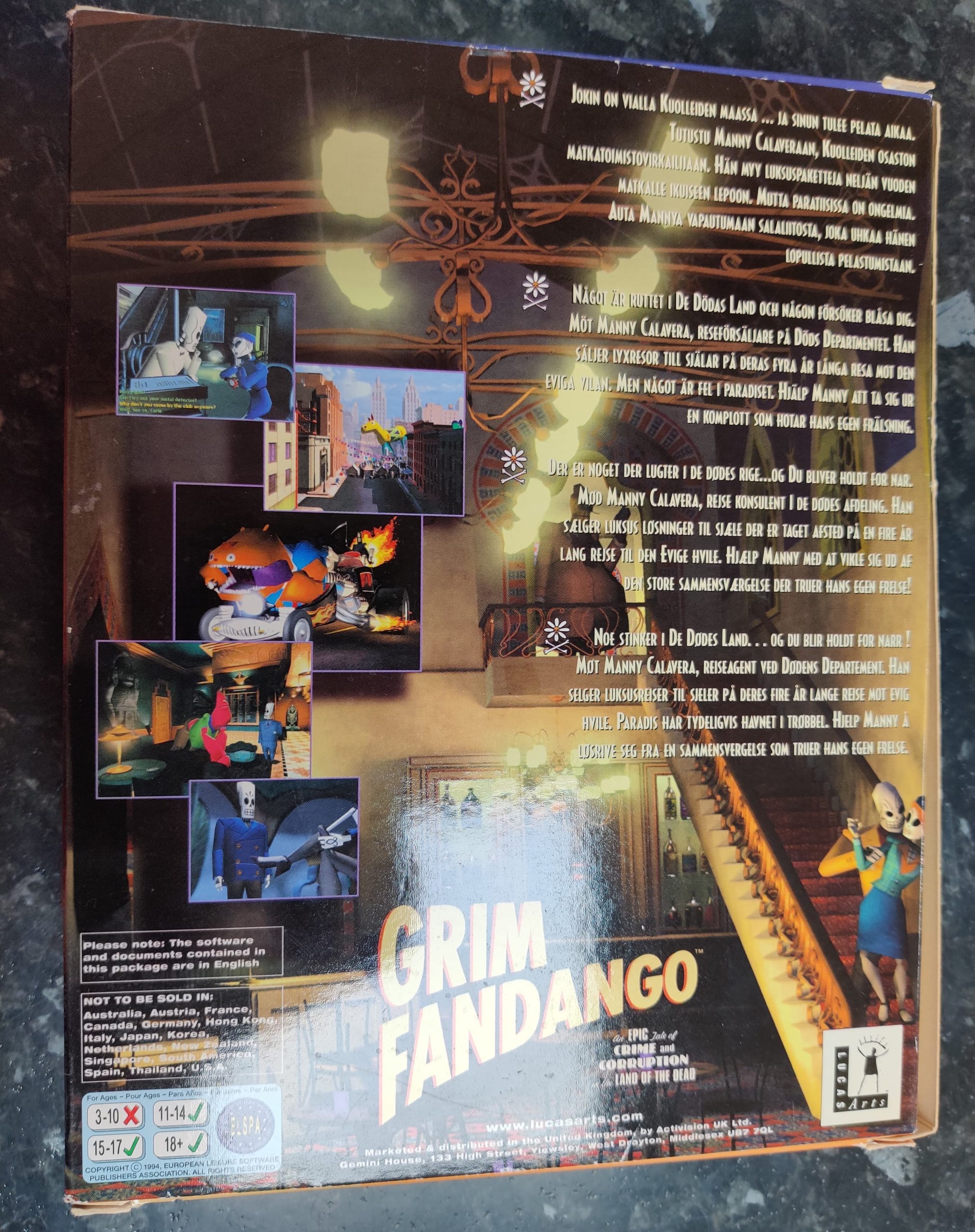 Grim Fandango PC Big Box Pelimies