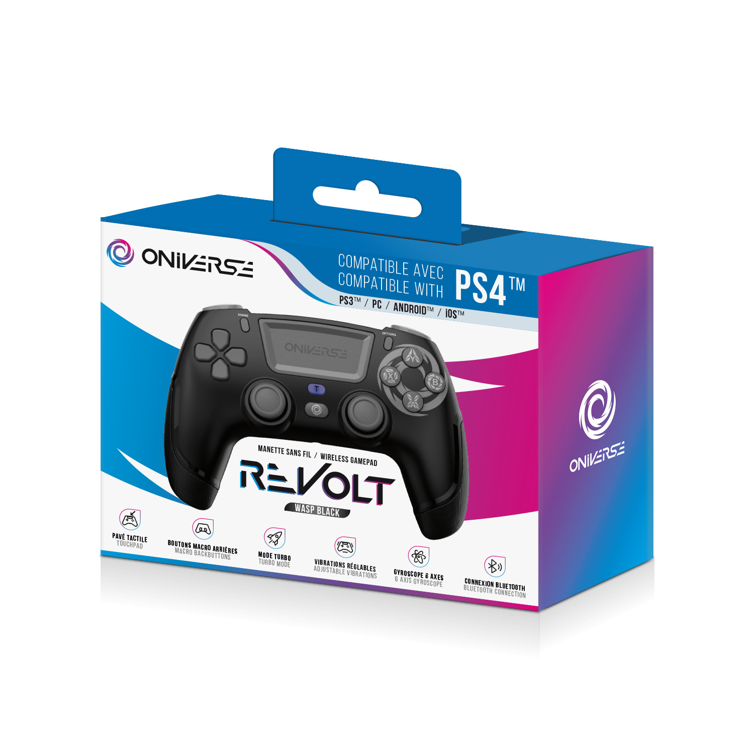 Oniverse Revolt - Langaton Bluetooth Ohjain - Wasp Black (PS3/PS4/PC)