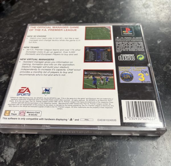 The F.A. Premier League Football Manager 2000 käytetty (PS1) CIB - Image 3