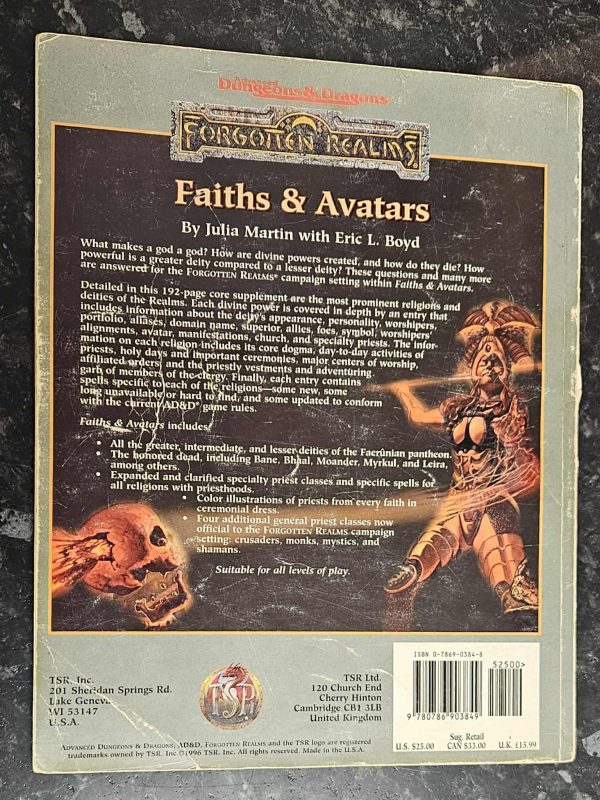 AD&D 2nd Edition Forgotten Realms: Faiths & Avatars käytetty (Kirja) - Image 2