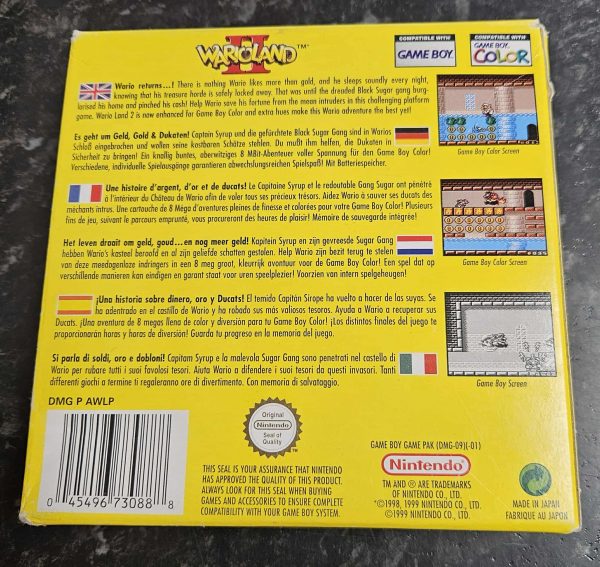 Wario Land 2 käytetty (GBC) "CIB" - Image 2