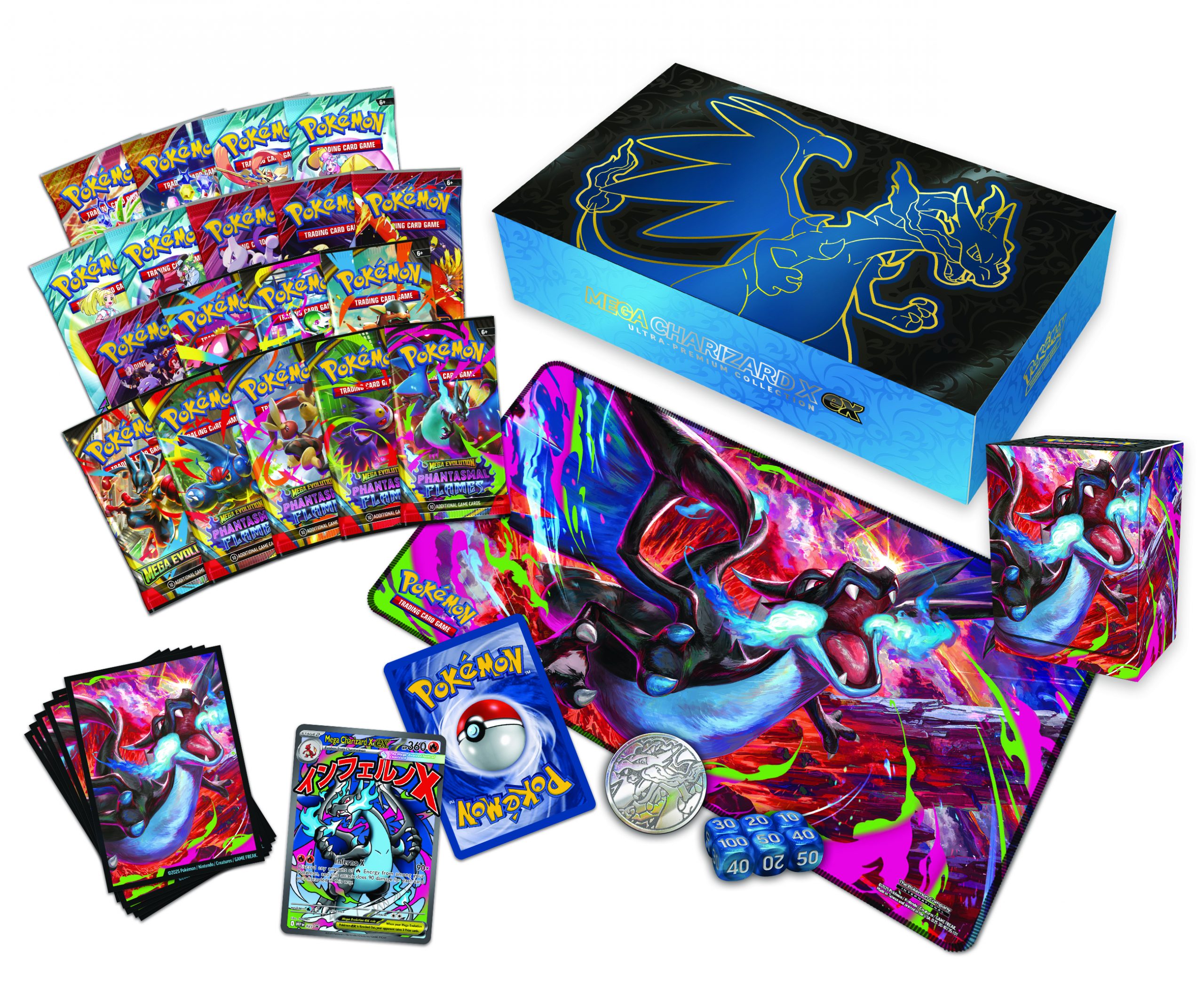 Pokémon TCG Mega Evolution 02: Phantasmal Flames Mega Charizard X ex Ultra-Premium Collection - Image 2