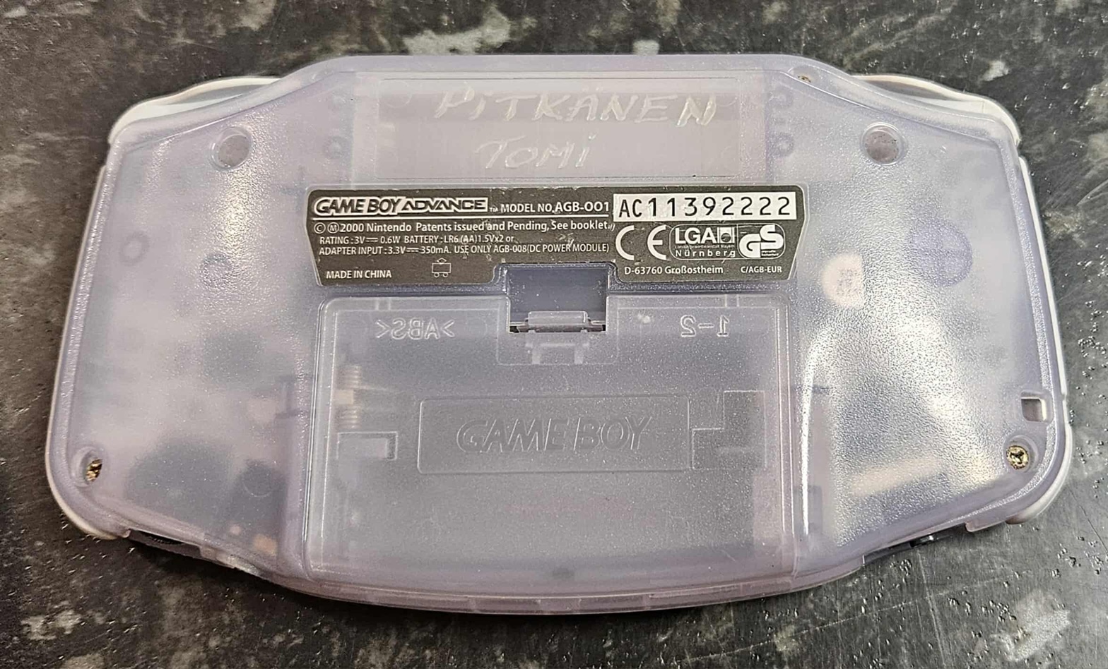 Game Boy Advance Glacier konsoli käytetty (GBA) Loose + Ohjekirja - Image 2