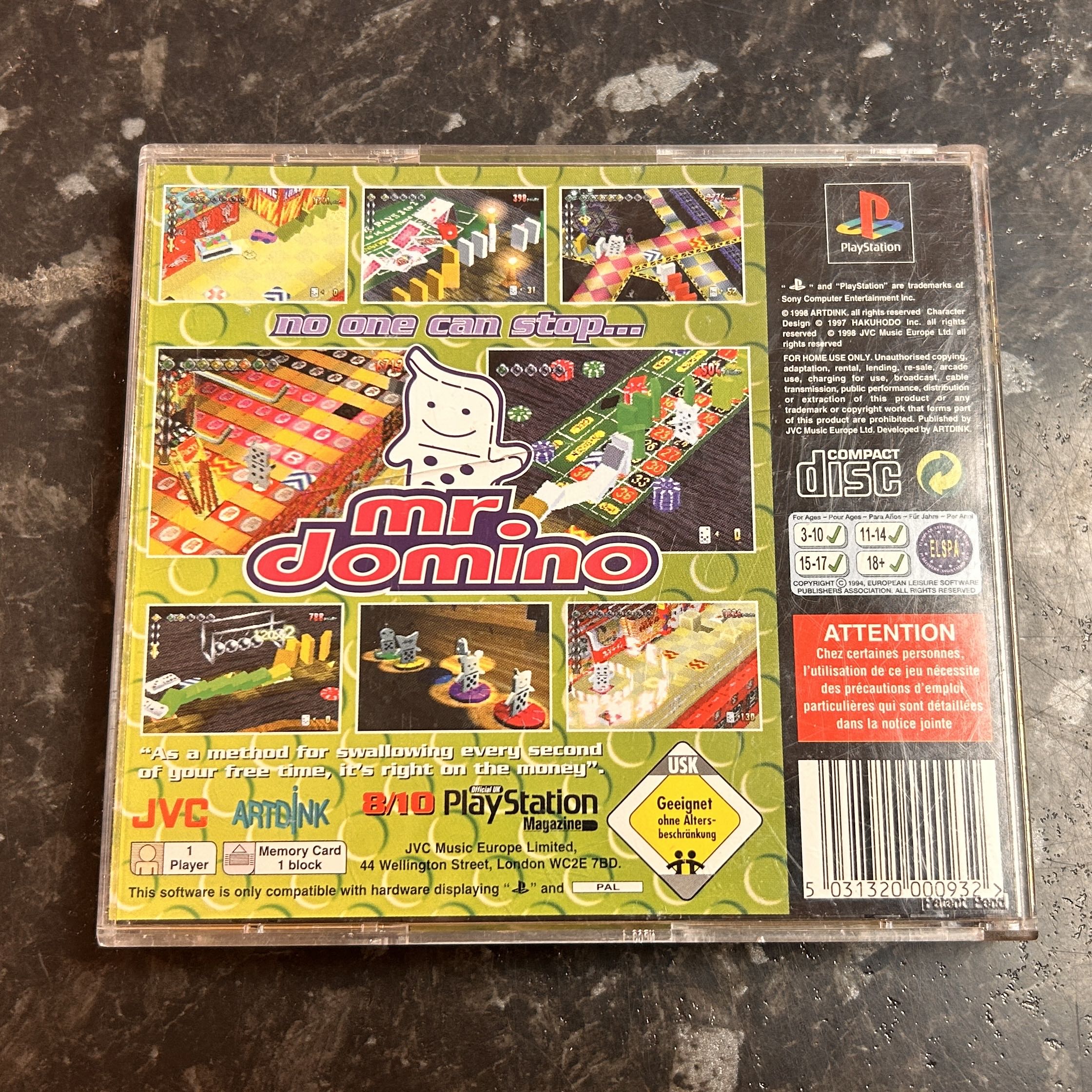 No One Can Stop Mr. Domino käytetty (PS1) Black Label CIB - Image 3