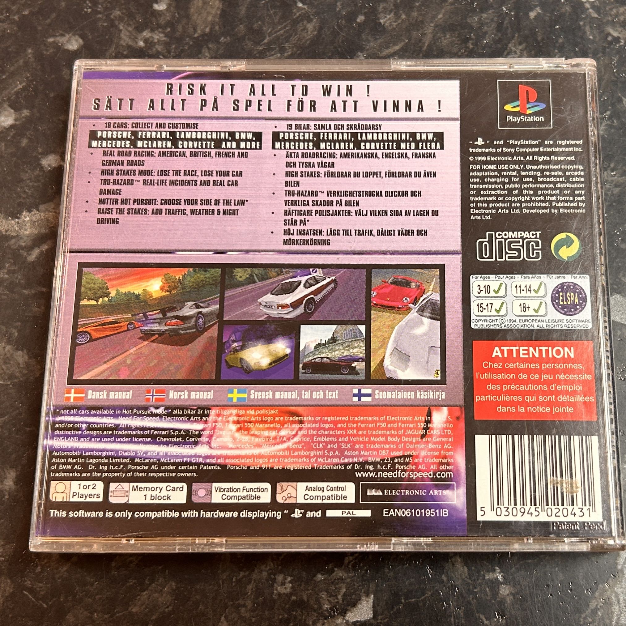 Need For Speed: Road Challenge käytetty (PS1) Black Label CIB - Image 3