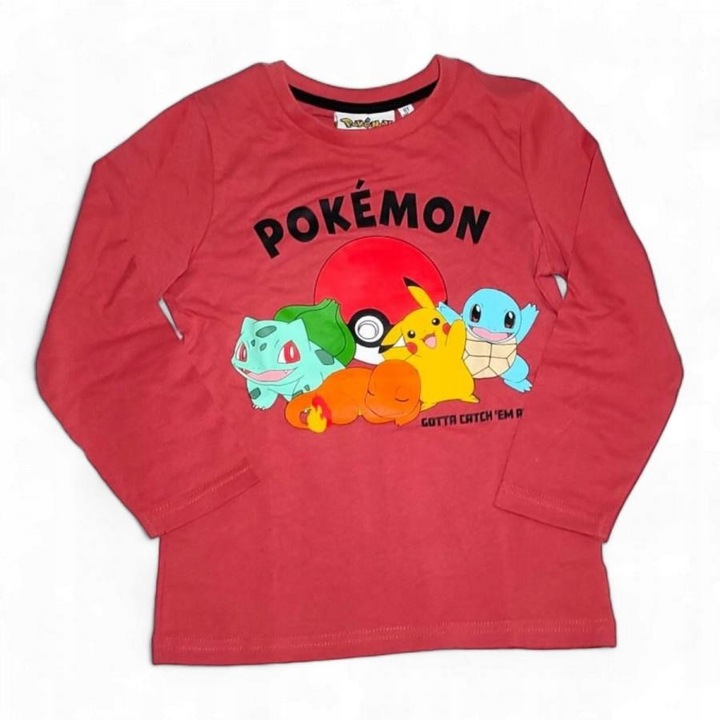 Pokémon Pitkähihainen T-paita - Punainen "Gotta Catch 'em All!"