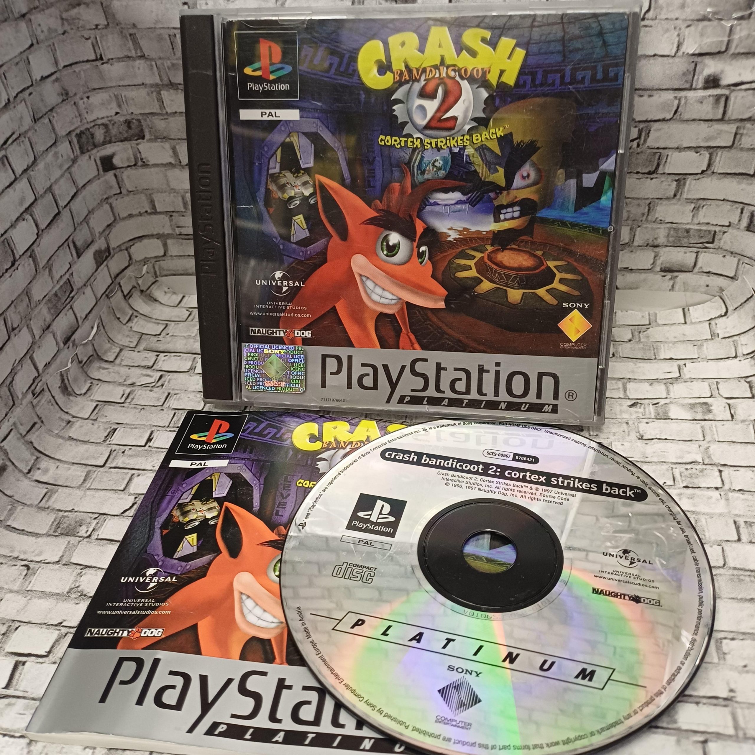 Crash Bandicoot 2: Cortex Strikes Back käytetty (PS1) Platinum CIB