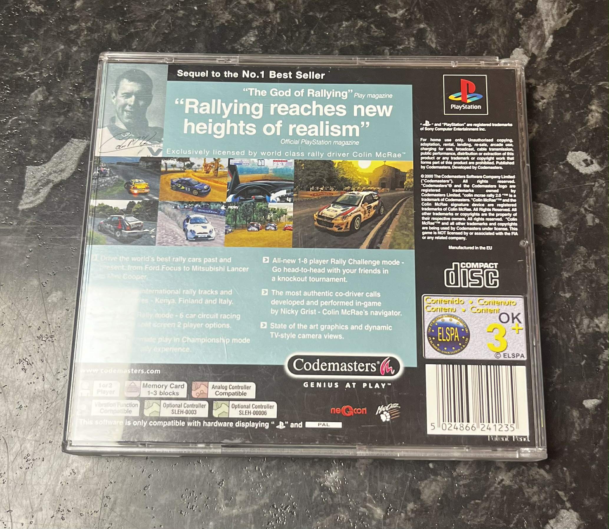 Colin McRae Rally 2.0 käytetty (PS1) Black Label CIB - Image 2