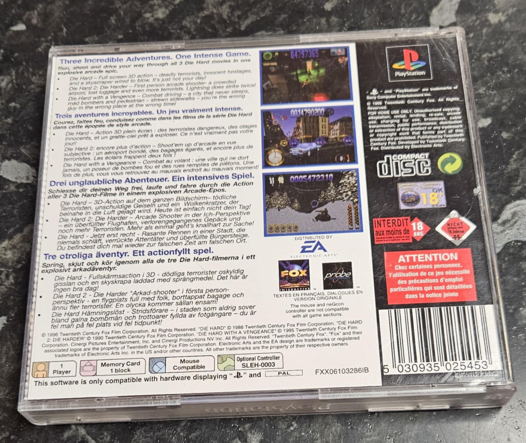 Die Hard Trilogy käytetty (PS1) Classics CIB - Image 2