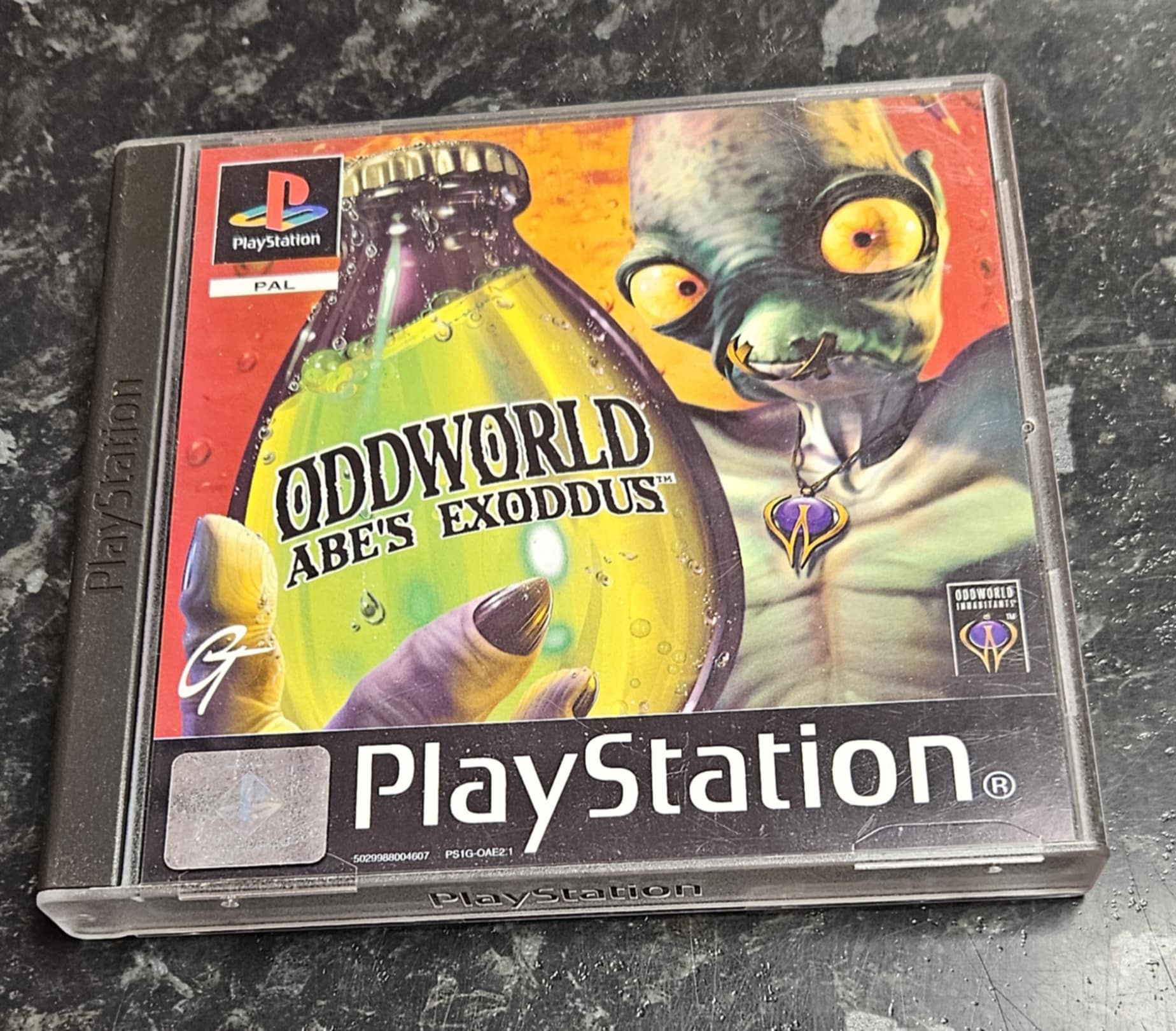 Oddworld Abe's Exoddus käytetty (PS1) Black Label CIB