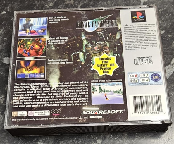 Final Fantasy VII käytetty (PS1) Platinum CIB - Image 2