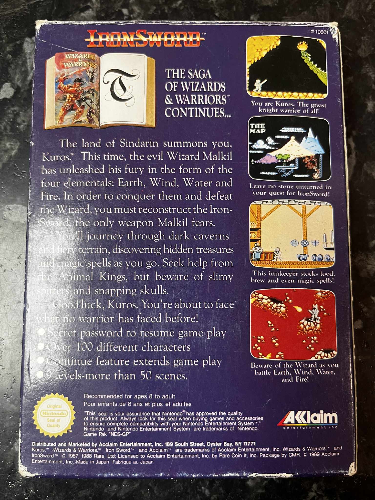 Iron Sword: Wizards & Warriors II käytetty (NES) SCN CIB - Image 2
