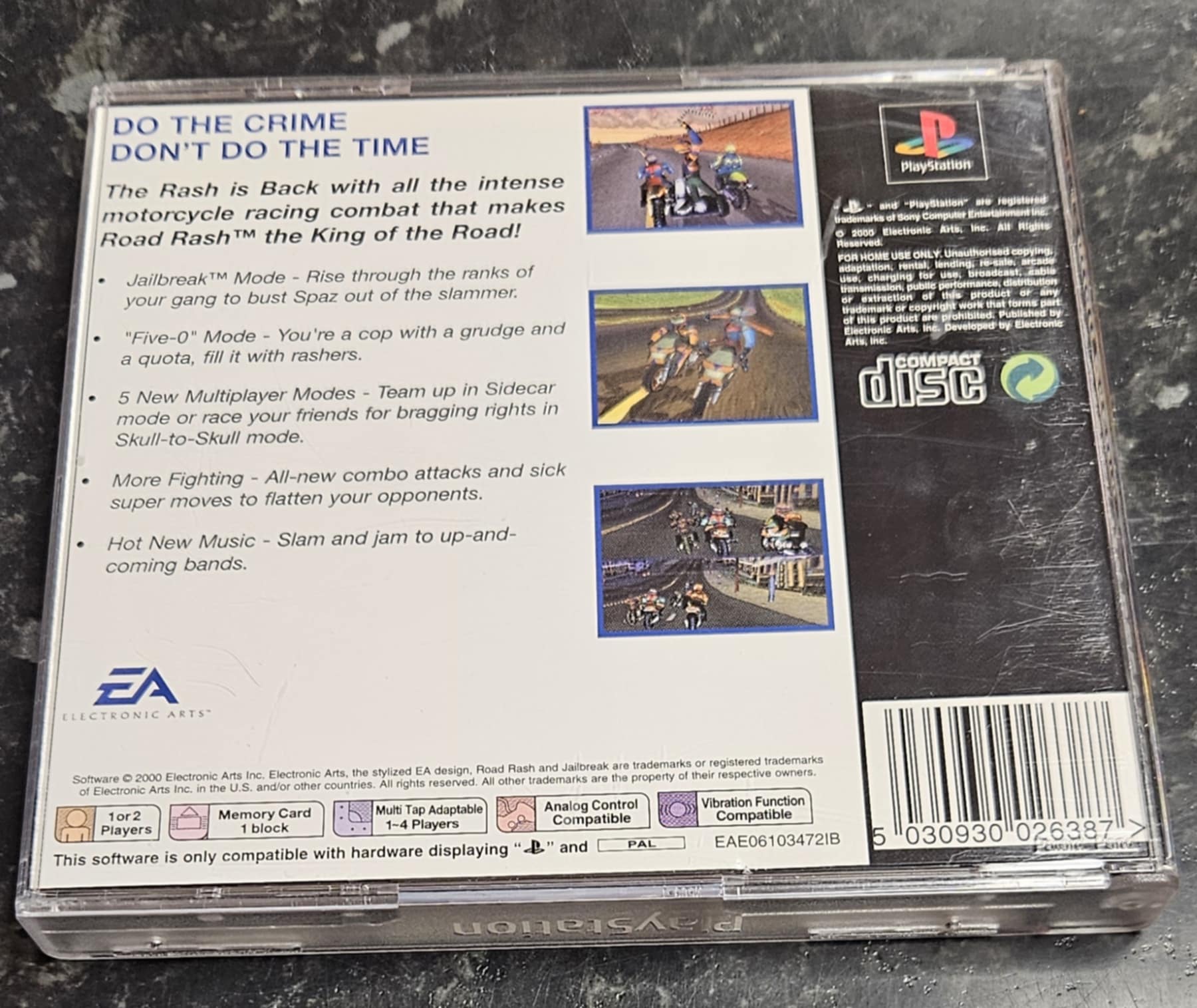 Road Rash: Jailbreak käytetty (PS1) Classics CIB - Image 2