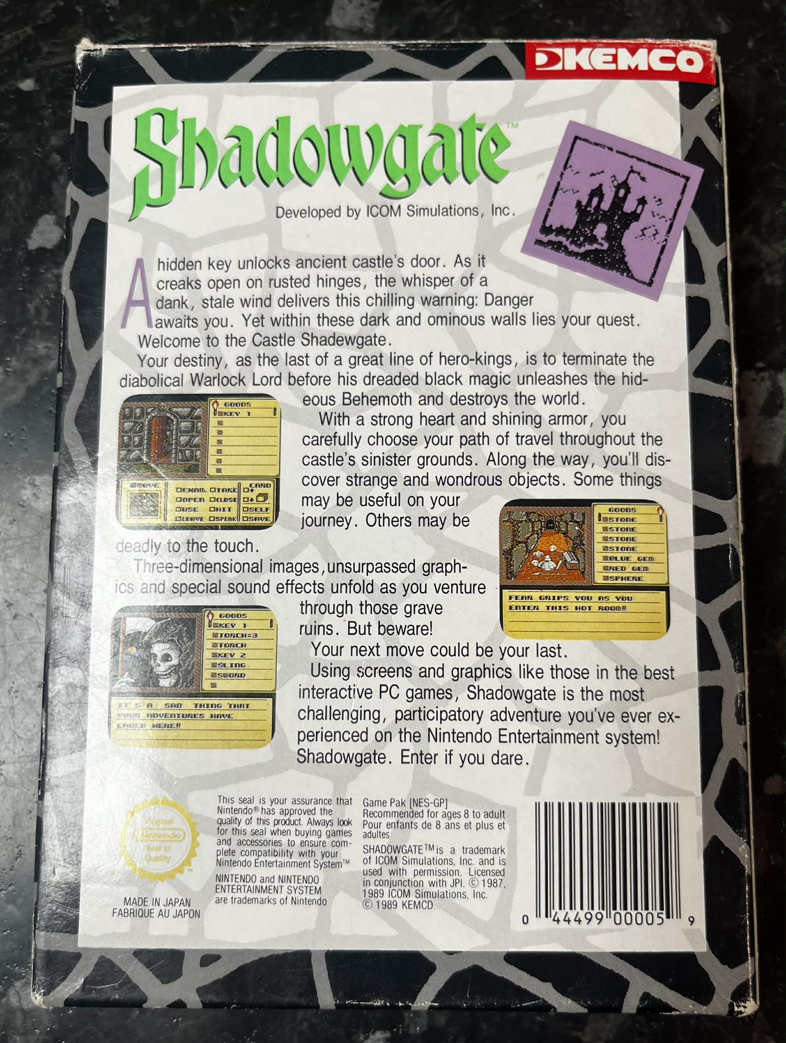 Shadowgate käytetty (NES) SCN CIB - Image 2