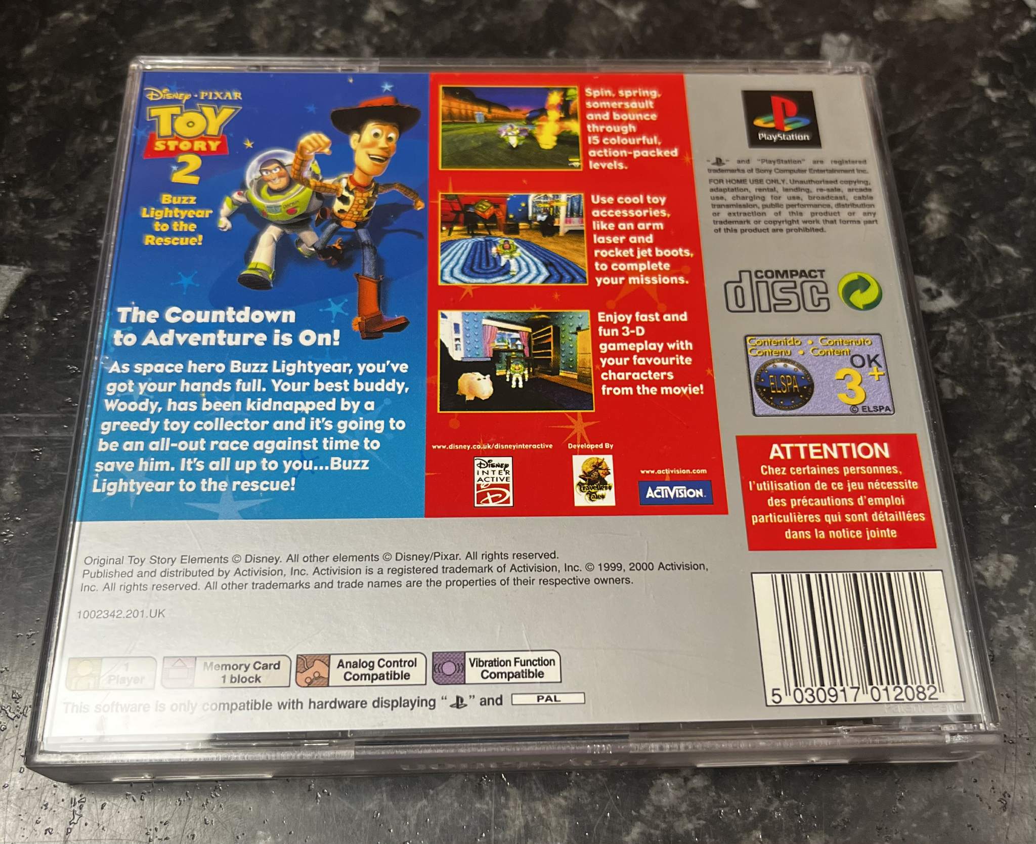 Toy Story 2: Buzz Lightyear to the Rescue! käytetty (PS1) Platinum CIB - Image 2