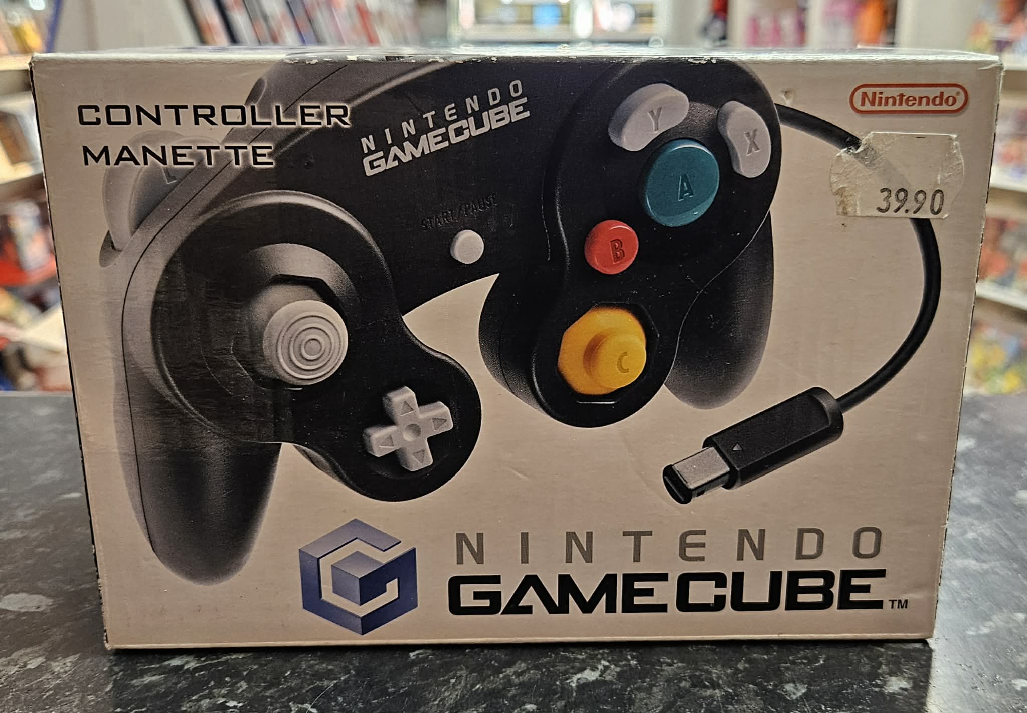 Nintendo Gamecube Musta ohjain käytetty (GC) "CIB"