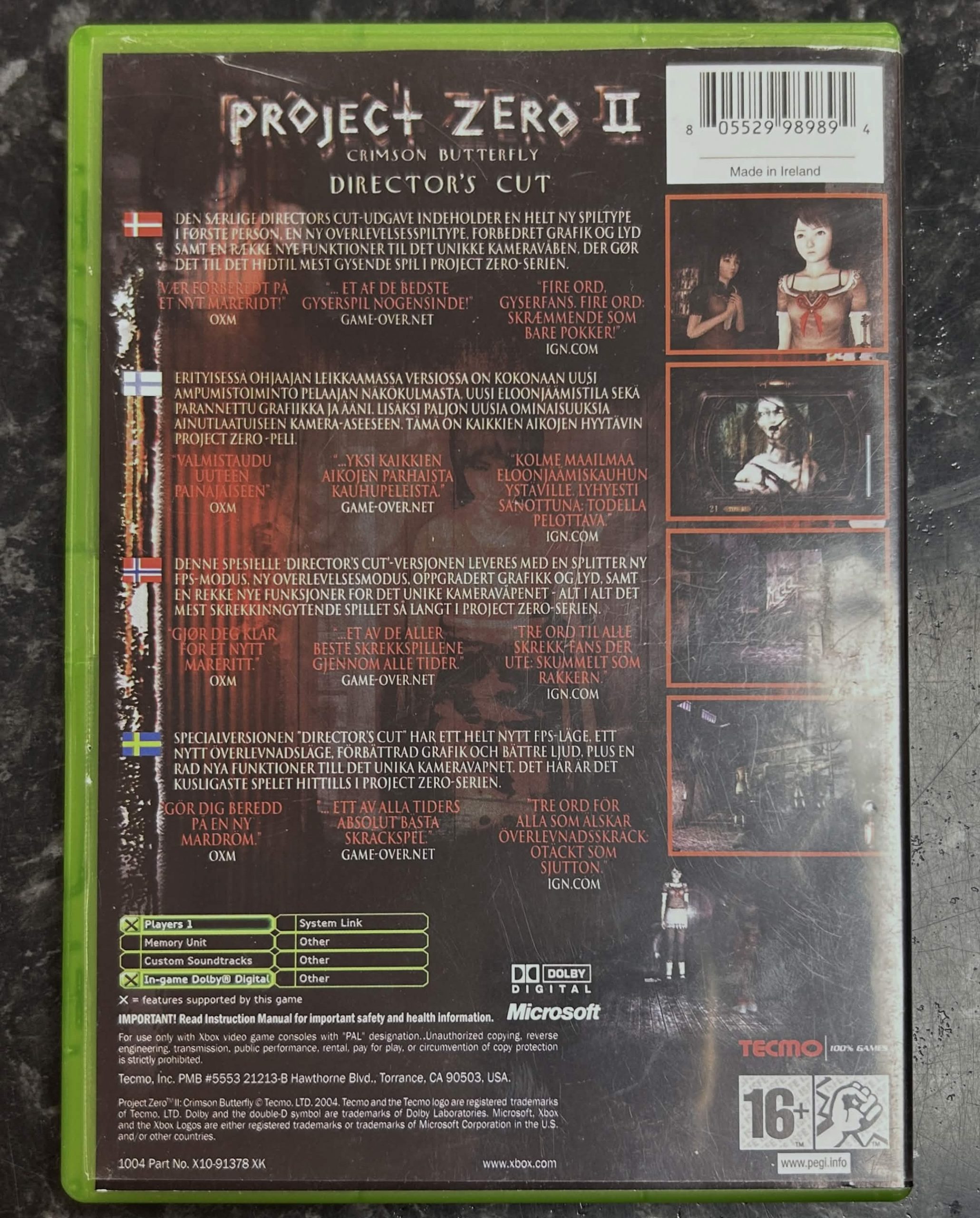 Project Zero II: Crimson Butterfly Director's Cut käytetty (Xbox) CIB - Image 2