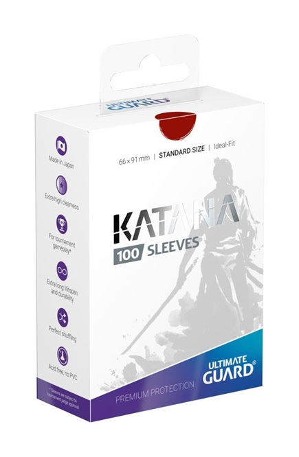 Ultimate Guard Katana Sleeves Standard Size Red -korttisuojat