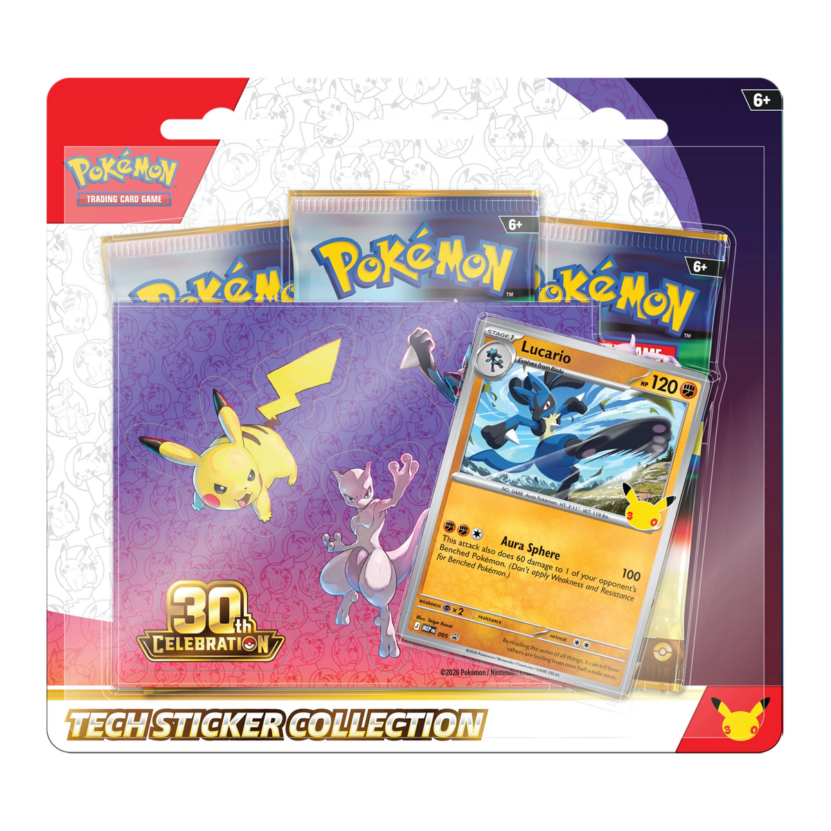 Pokémon TCG 30th Anniversary Celebration Tech Sticker Collection Lucario (Julkaisu 20.11.)