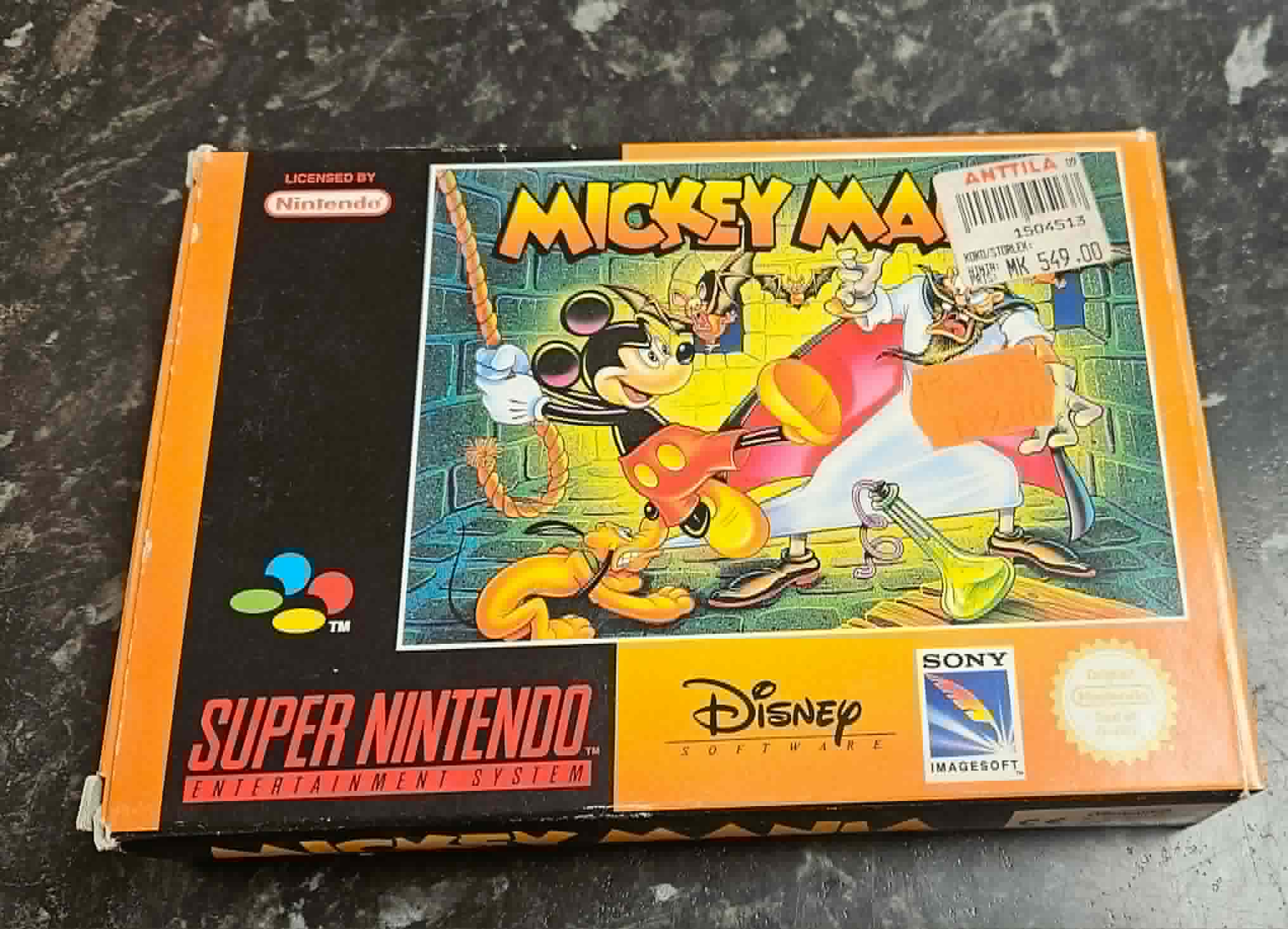 Mickey Mania käytetty (SNES) EUR CIB